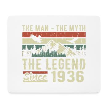 Retro 1936 Vintage - Cadeau D’anniversaire 1936 - Tapis de souris (format paysage) - blanc - Devant