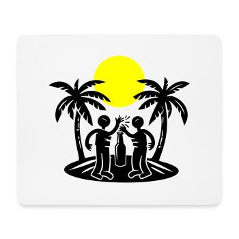 Boire à la fête sur la plage de l’île - Tapis de souris (format paysage) - blanc - Devant