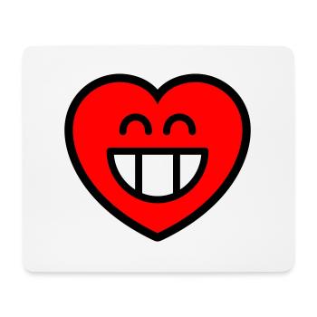 Emoticon Grin Heart (Farben änderbar) - Mousepad (Querformat) - Weiß - Vorne