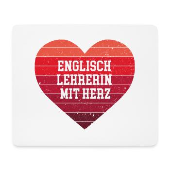Englisch Lehrerin mit Herz Beste Englischlehrerin - Mousepad (Querformat) - Weiß - Vorne