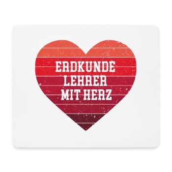 Erdkunde Lehrer mit Herz Geologe Geo Lehrkraft - Mousepad (Querformat) - Weiß - Vorne