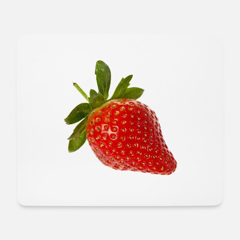 Erdbeere - Mousepad (Querformat) - Weiß