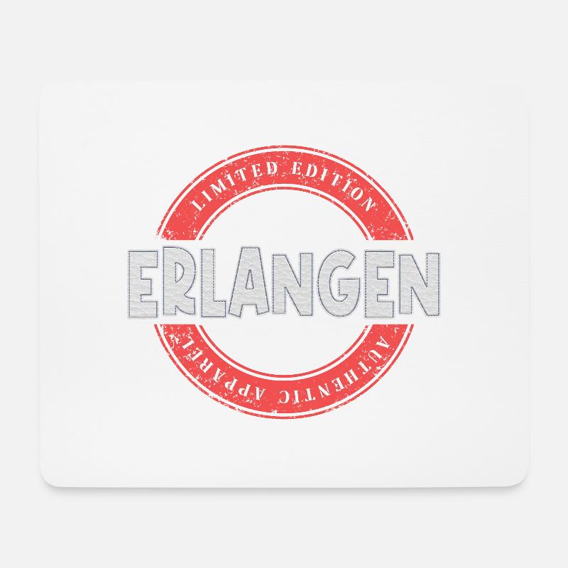 Erlangen Deutschland Stadt Skyline Heimat Liebe - Mousepad (Querformat) - Weiß