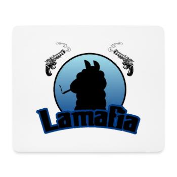 Lamafia (Lama-fia/La Mafia) - Tapis de souris (format paysage) - blanc - Devant