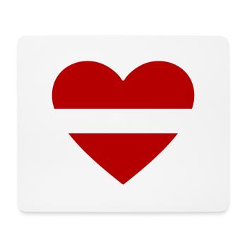 Latvia Flag Heart - Mouse Pad (horizontal) - white - Front