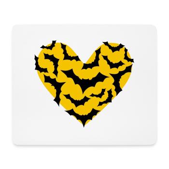 Feldermäuse Herz Fledermaus Mond - Mousepad (Querformat) - Weiß - Vorne