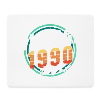 Vintage 1990 Hemd für Herren Frauen 33 Jahre 33. - Mousepad (Querformat) - Weiß - Vorne
