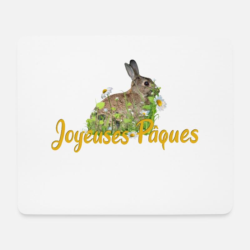 Joyeuses Paques Frohe Ostern - Mousepad (Querformat) - Weiß