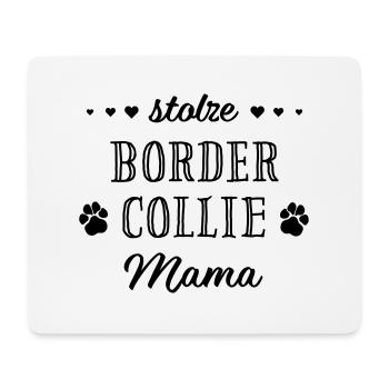 fier Border Collie maman patauté de chien coeur - Tapis de souris (format paysage) - blanc - Devant