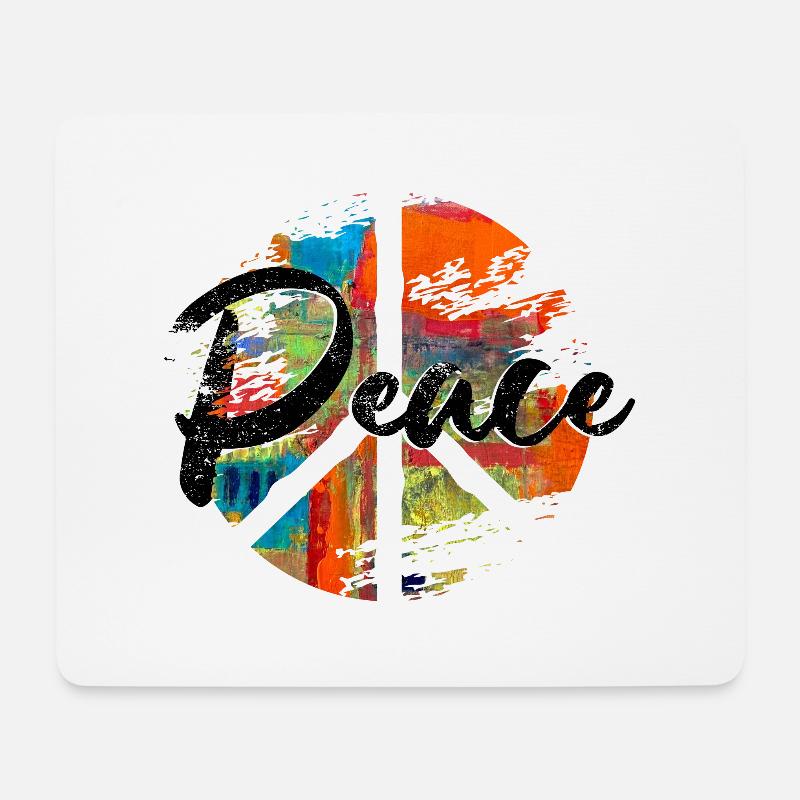 Peace woodstock - Mousepad (Querformat) - Weiß