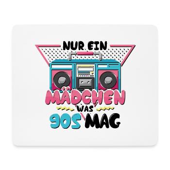Nur ein Mädchen was 90s mag - Mousepad (Querformat) - Weiß - Vorne