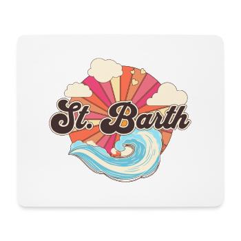 Saint Barthélemy Rétro Plages des années 80 - Tapis de souris (format paysage) - blanc - Devant