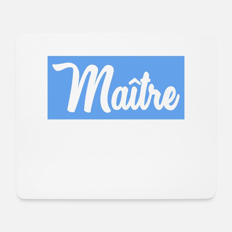 MAÎTRE. MAITRE. MERCI. MERCI MAÎTRE - Tapis de souris (format paysage) - blanc