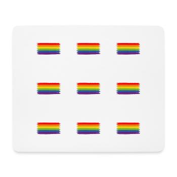 RAINBOW FLAG Pinselstriche Design - Mousepad (Querformat) - Weiß - Vorne