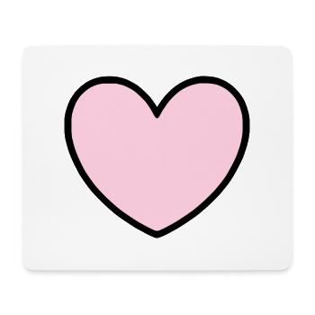rosarotes Herz Herz rosa Geschenk Valentinstag - Mousepad (Querformat) - Weiß - Vorne
