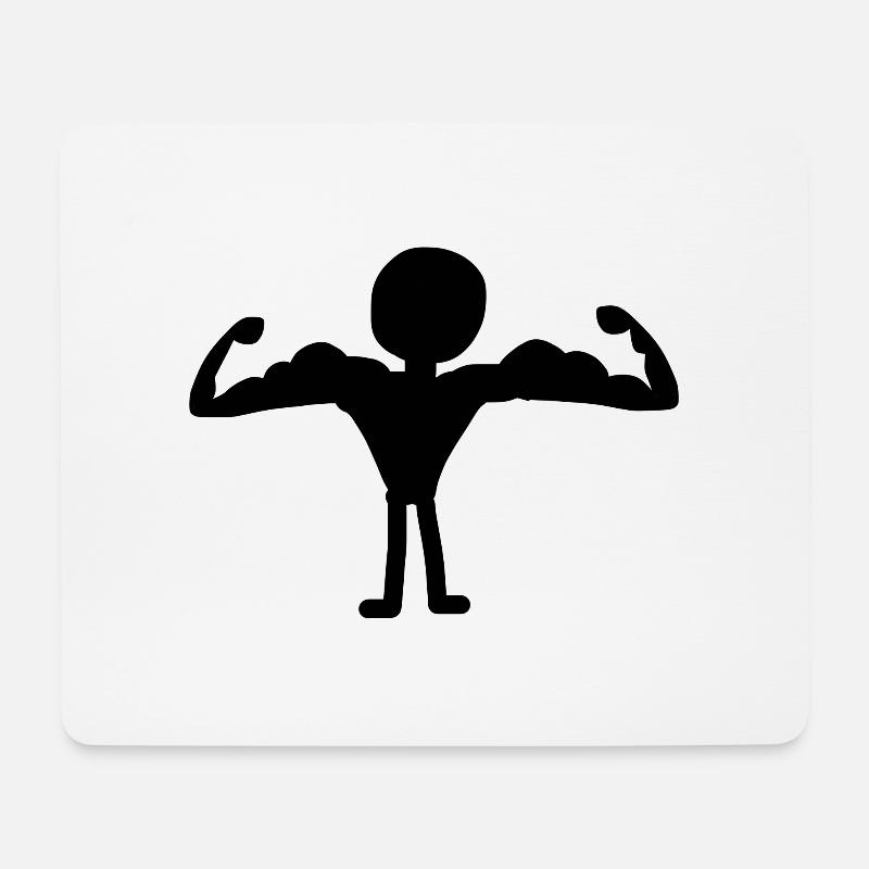 starker Mann - Mousepad (Querformat) - Weiß