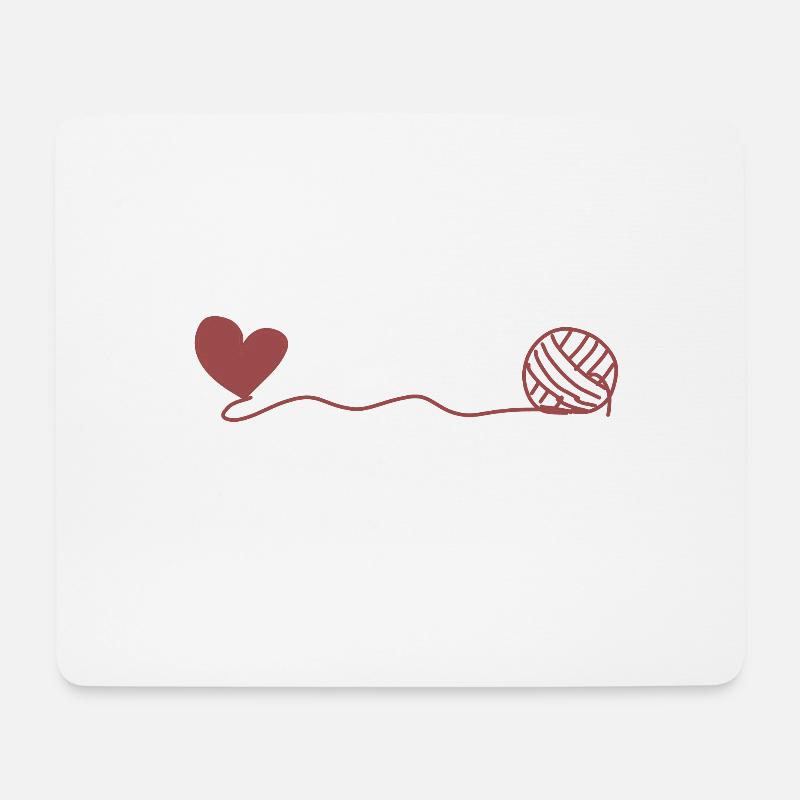 herz wolle - Mousepad (Querformat) - Weiß