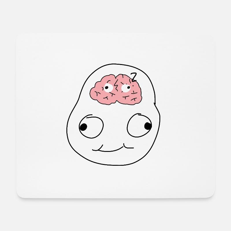 gehirn lustig - Mousepad (Querformat) - Weiß