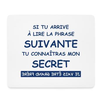 Je vais être grand frère - Tapis de souris (format paysage) - blanc - Devant