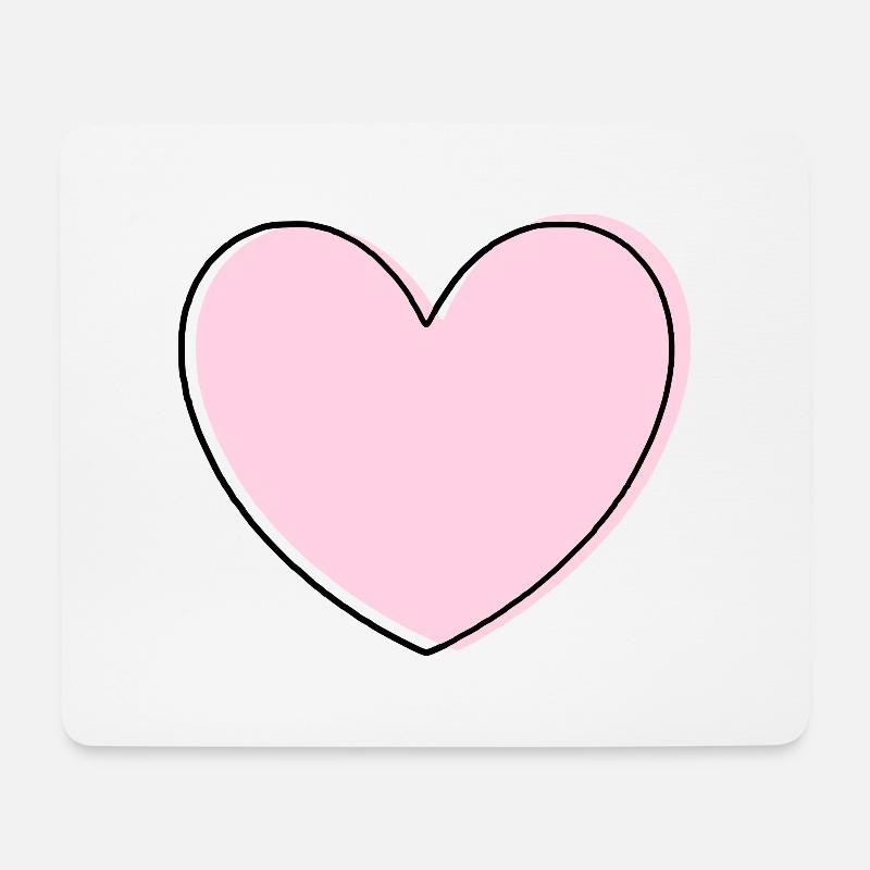 rosarotes Herz Herz rosa Geschenk Valentinstag - Mousepad (Querformat) - Weiß