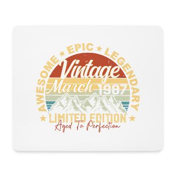 Mars 1987 Anniversaire, Cadeau d’anniversaire Mars 1987 - Tapis de souris (format paysage) - blanc - Devant