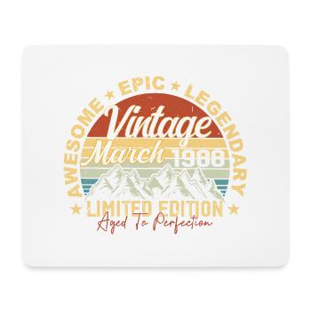 Mars 1988 Anniversaire, Cadeau d’anniversaire Mars 1988 - Tapis de souris (format paysage) - blanc - Devant