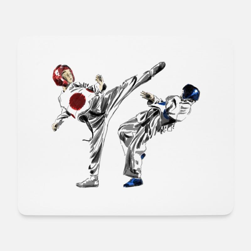 Junge Kampfsportler Taekwondo - Mousepad (Querformat) - Weiß