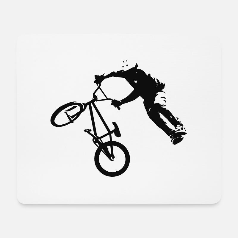 BMX DIRTJUMP SILHOUETTE - Mousepad (Querformat) - Weiß
