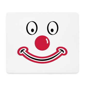 Clown face with red nose. Clown face - Mouse Pad (horizontal) - white - Front