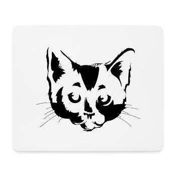 Katzen Gesicht schwarze Katze Katzen Haustiere - Mousepad (Querformat) - Weiß - Vorne