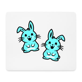 Lapin de Pâques Pâques - Tapis de souris (format paysage) - blanc - Devant