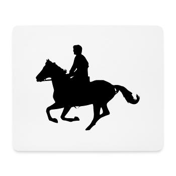 cheval au galop - Tapis de souris (format paysage) - blanc - Devant