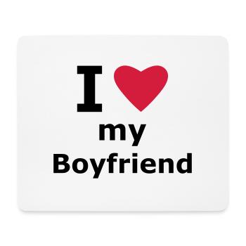I love my boyfriend - Mousepad (Querformat) - Weiß - Vorne