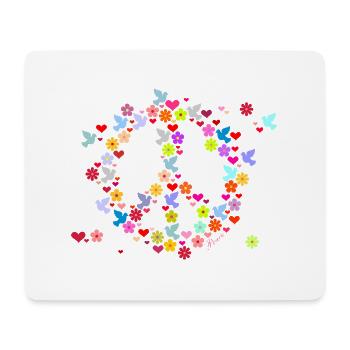 Blumenkinder Frieden / flower power peace (DDP) - Mousepad (Querformat) - Weiß - Vorne