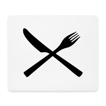 Koch - Besteck - Messer - Gabel - Mousepad (Querformat) - Weiß - Vorne