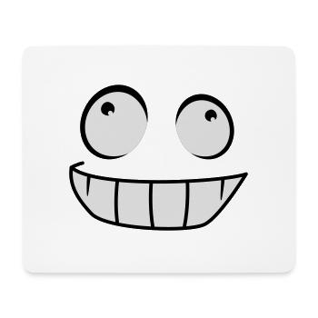 Grinsendes Comic Cartoon Gesicht Freches Lächeln - Mousepad (Querformat) - Weiß - Vorne