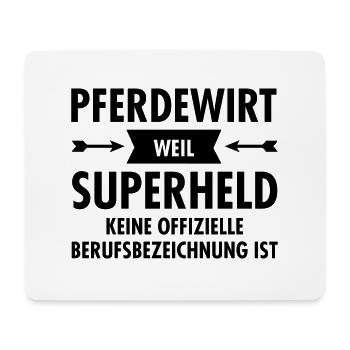Pferdewirt - Superheld - Mousepad (Querformat) - Weiß - Vorne