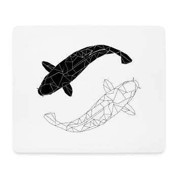 koi black and white - Mousepad (Querformat) - Weiß - Vorne