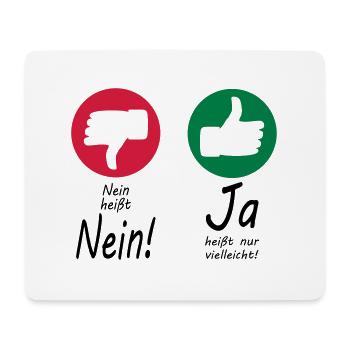 Nein heißt Nein + Daumen - Mousepad (Querformat) - Weiß - Vorne