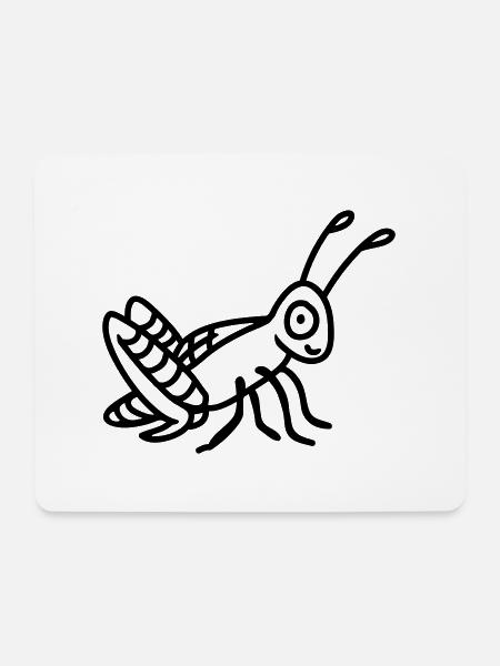 Grashüpfer - line - Mousepad (Querformat) - Weiß
