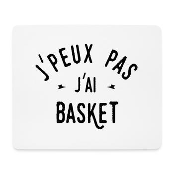 j'peux pas j'ai basket - Tapis de souris (format paysage) - blanc - Devant