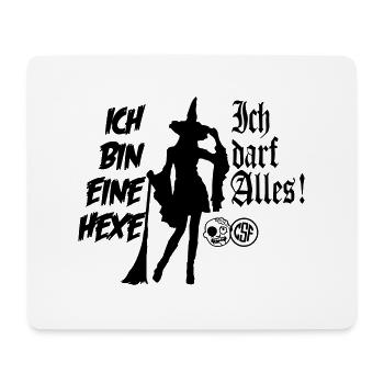 Ich bin eine Hexe Ich darf alles - Mousepad (Querformat) - Weiß - Vorne