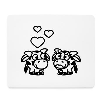 smiley_cows_in_love_1c - Mouse Pad (horizontal) - white - Front