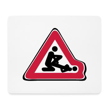 road sign deformed position love - Mouse Pad (horizontal) - white - Front