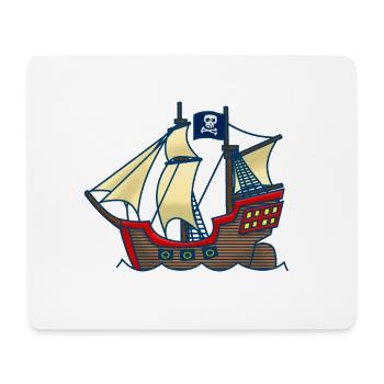 Piratenschiff - Mousepad (Querformat) - Weiß - Vorne