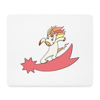 Unicorn shooting star surfing - Mouse Pad (horizontal) - white - Front