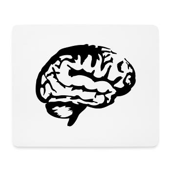 Brain_silhouette - Mousepad (Querformat) - Weiß - Vorne