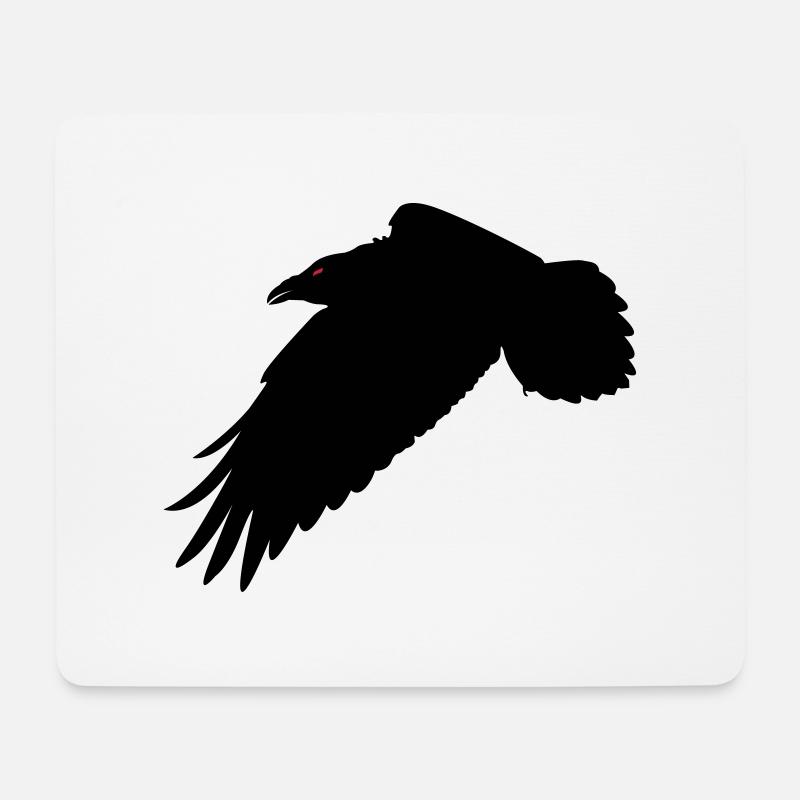 Black Raven - Mouse Pad (horizontal) - white