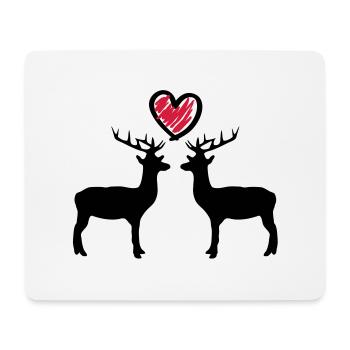 hirsch_love_c2 - Tapis de souris (format paysage) - blanc - Devant