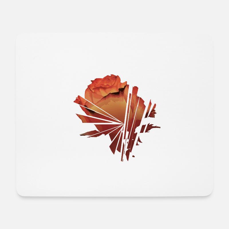 Zersplitterte Rose - Mousepad (Querformat) - Weiß